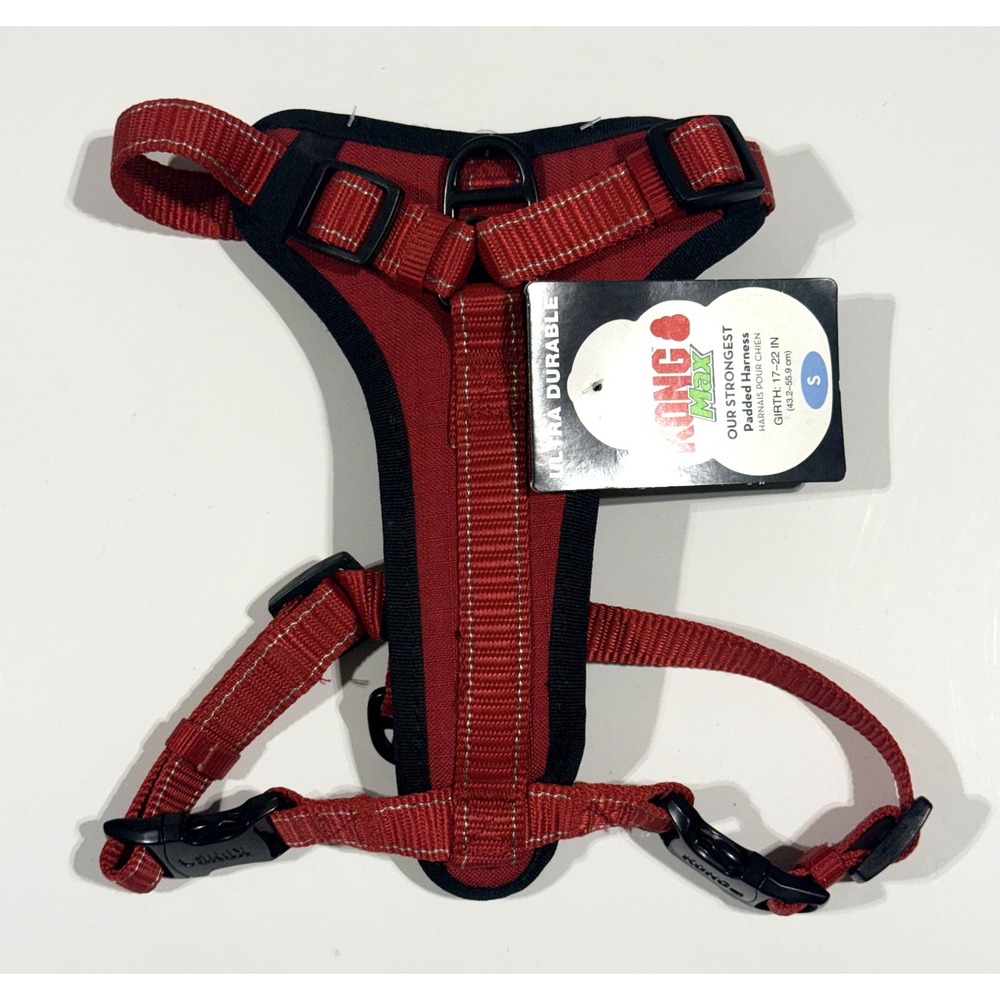 KONG Max Dog Harness Red Padded Ultra Durable Small 5307357 Front Clip Handle
